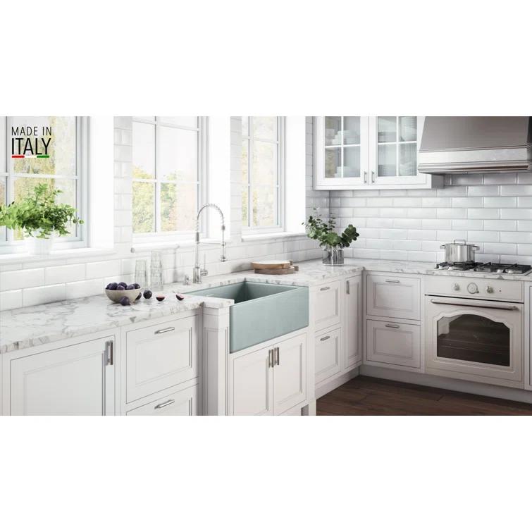 Ruvati 33 inch Fireclay Farmhouse Apron-Front Kitchen Sink Reversible