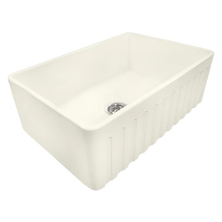 Ruvati 33 inch Fireclay Farmhouse Apron-Front Kitchen Sink Reversible