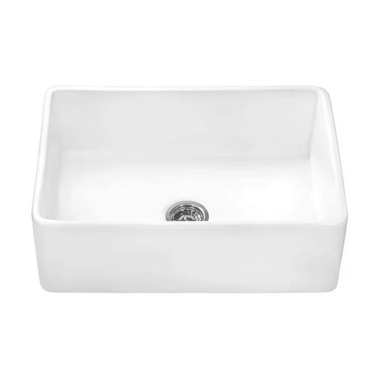 Ruvati 33 inch Fireclay Farmhouse Apron-Front Kitchen Sink Reversible