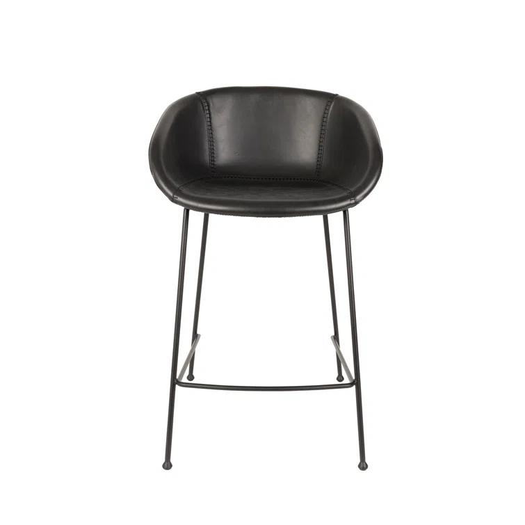 Feston Upholstered Counter Stool with Metal Frame