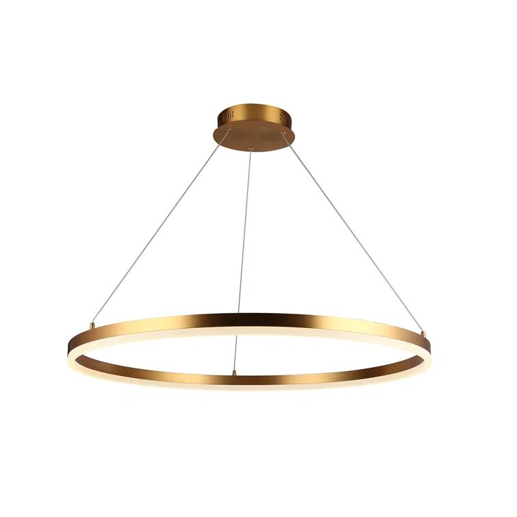 Gold Circular Aluminum LED Pendant Light