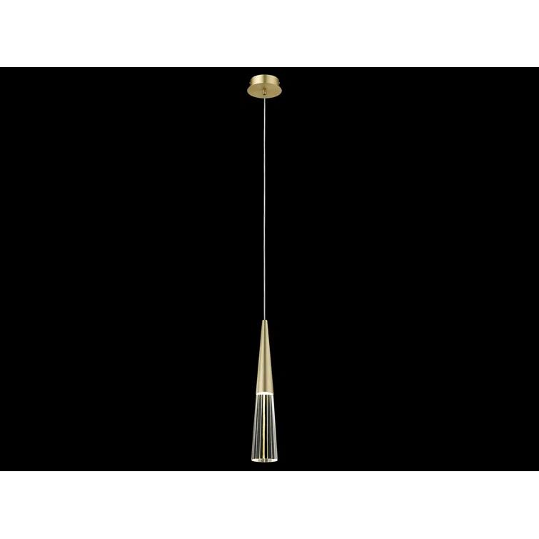 Brushed Brass and Crystal Mini Pendant Light