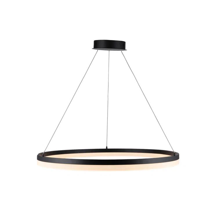 Circa Black Chrome 39.4" LED Glass Pendant Light