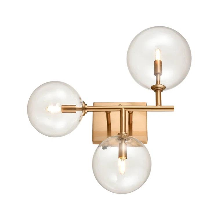 Delilah Brass Dimmable Direct Wired Electric Sconce