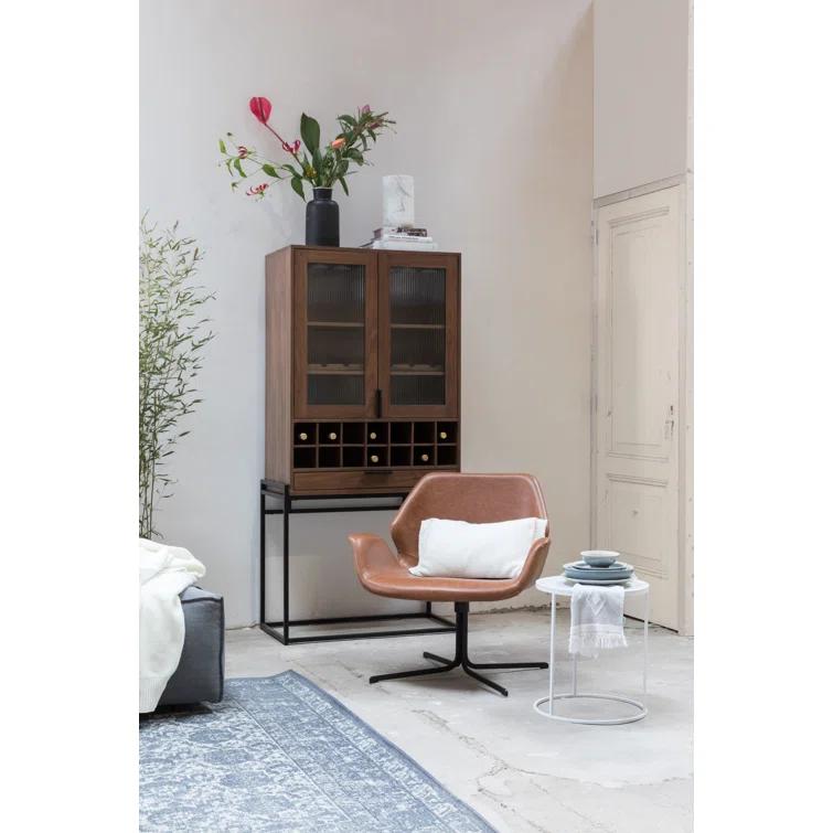 Nikki Faux Leather Swivel Accent Chair