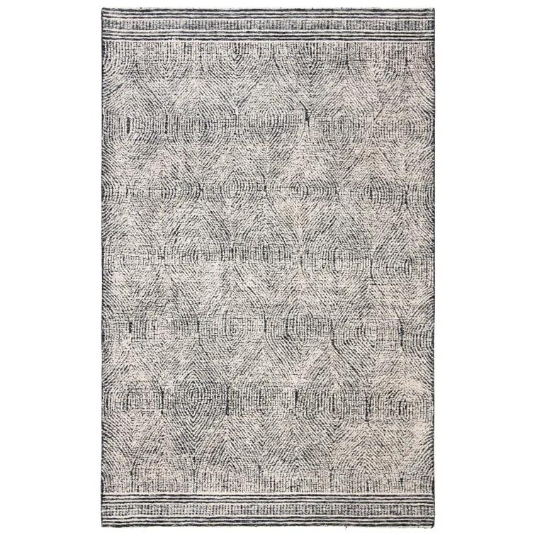 SAFAVIEH Abstract Caelestinus Geometric Wool Area Rug, Ivory/Chocolate, 3' x 5'