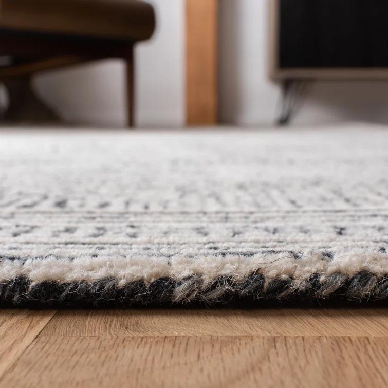 SAFAVIEH Abstract Caelestinus Geometric Wool Area Rug, Ivory/Chocolate, 3' x 5'