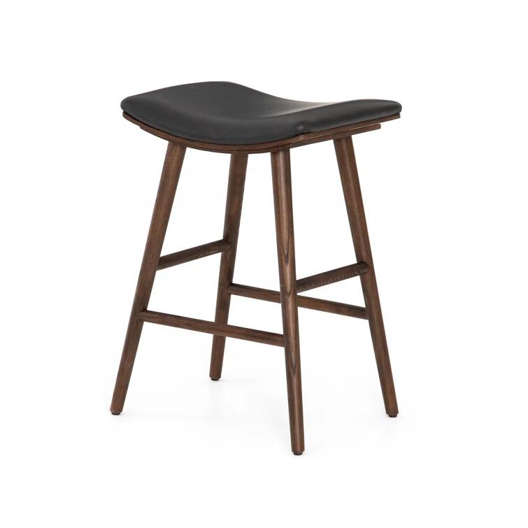 Oak Wood Saddle Bar & Counter Stools