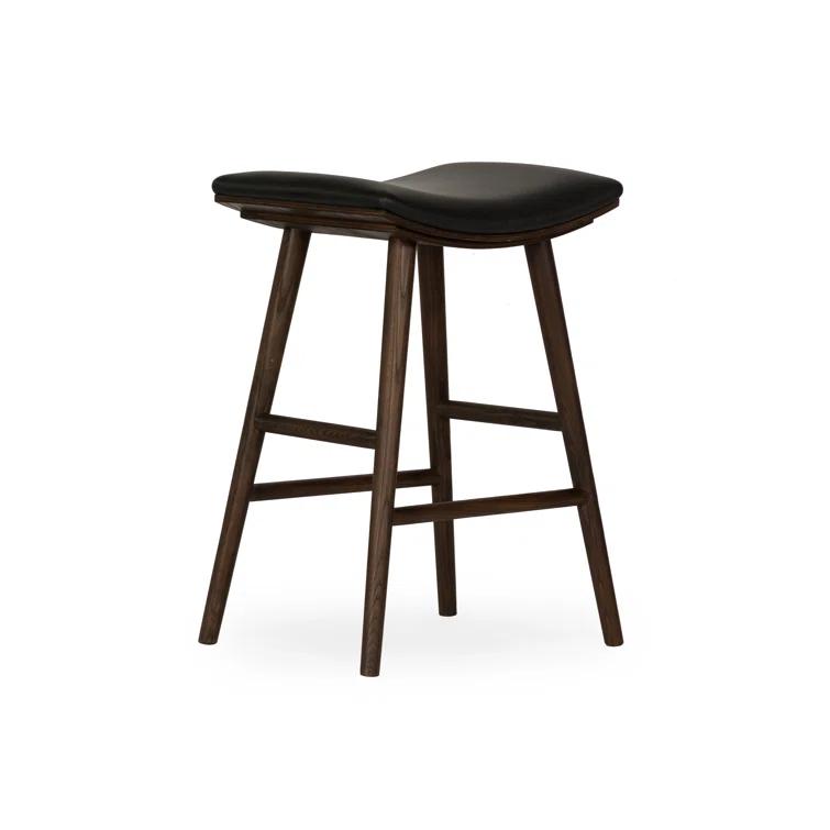 Oak Wood Saddle Bar & Counter Stools