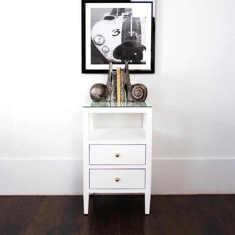 Roscoe Glass Top 2 - Drawer End Table