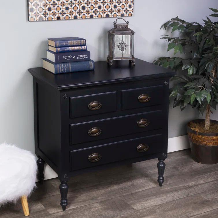 Easterbrook 31.5 in. W Wood 4 Drawer Accent Storage Chest - Gray
