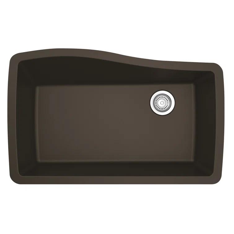 Karran Undermount Quartz Composite 33-1/2'' X 21'' Single Bowl Kitchen Sink