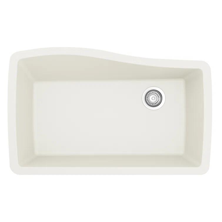 Karran Karran Undermount Quartz Composite 33-1/2'' X 21'' Single Bowl Kitchen Sink QU-722-WH