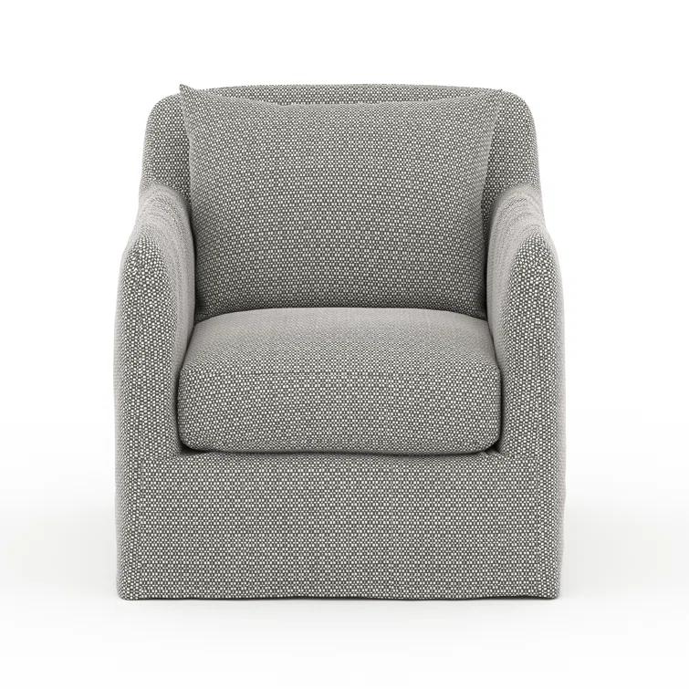 Gray Swivel Dining Chair with Cushions