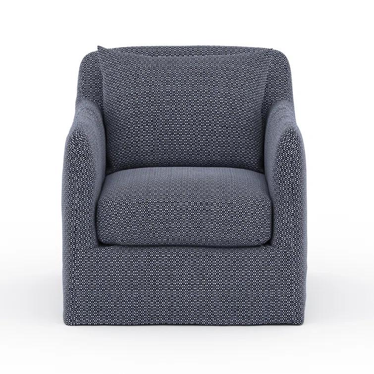 Blue Swivel Dining Chair with Cushions