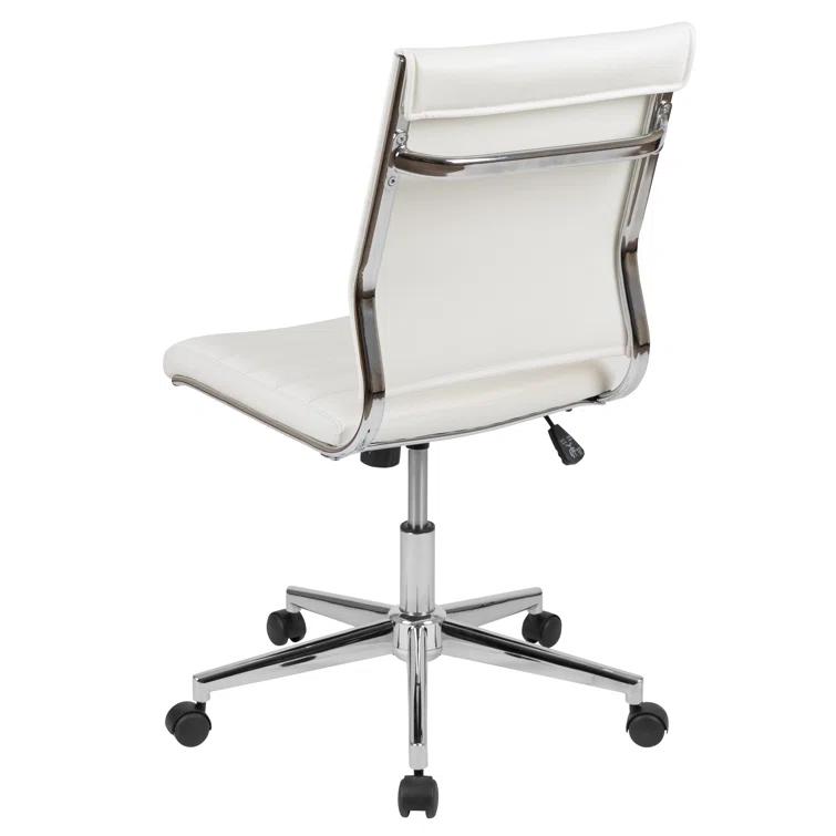 Flash Furniture Mid-Back Armless LeatherSoft Ribbed Executive Swivel Office Chair