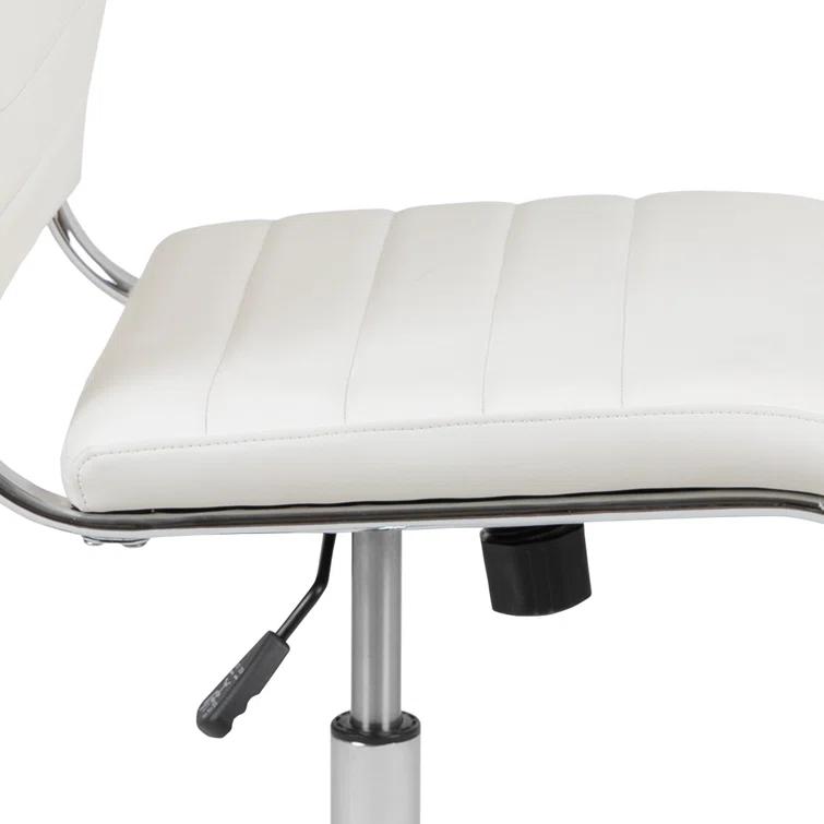 Flash Furniture Mid-Back Armless LeatherSoft Ribbed Executive Swivel Office Chair