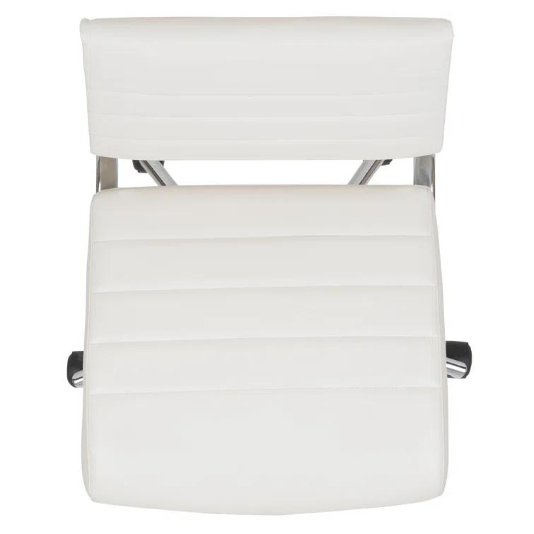Flash Furniture Mid-Back Armless LeatherSoft Ribbed Executive Swivel Office Chair