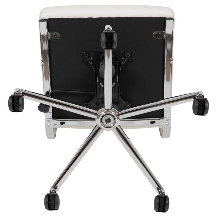 Flash Furniture Mid-Back Armless LeatherSoft Ribbed Executive Swivel Office Chair