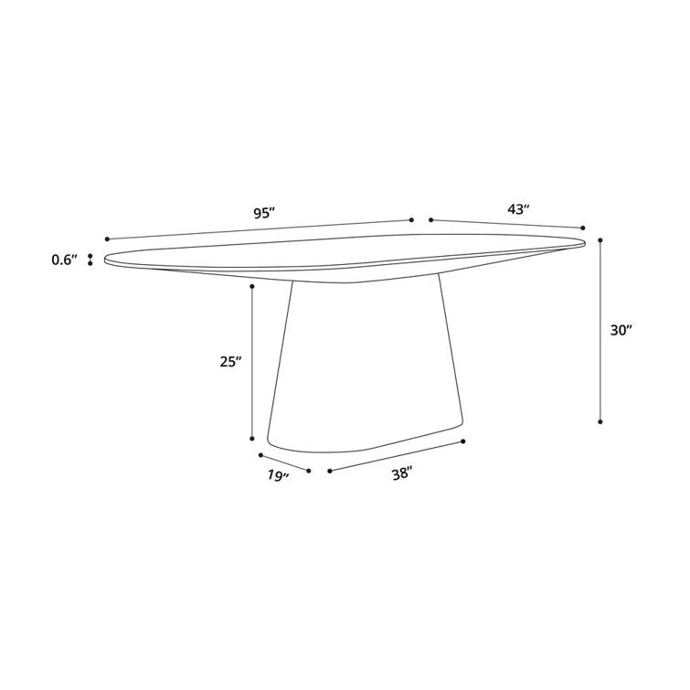 Raul 95" Pedestal Dining Table