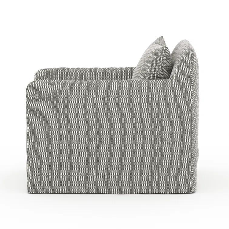 Gray Swivel Dining Chair with Cushions