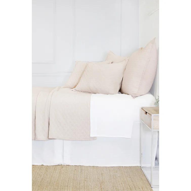 Ojai Cotton Matelassé Coverlet by Pom Pom at Home - Blush / Queen