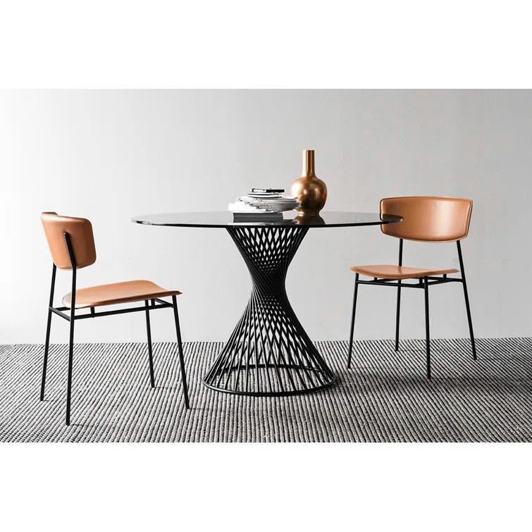 Fifties Metal Chair with Upholstered Seat and Back