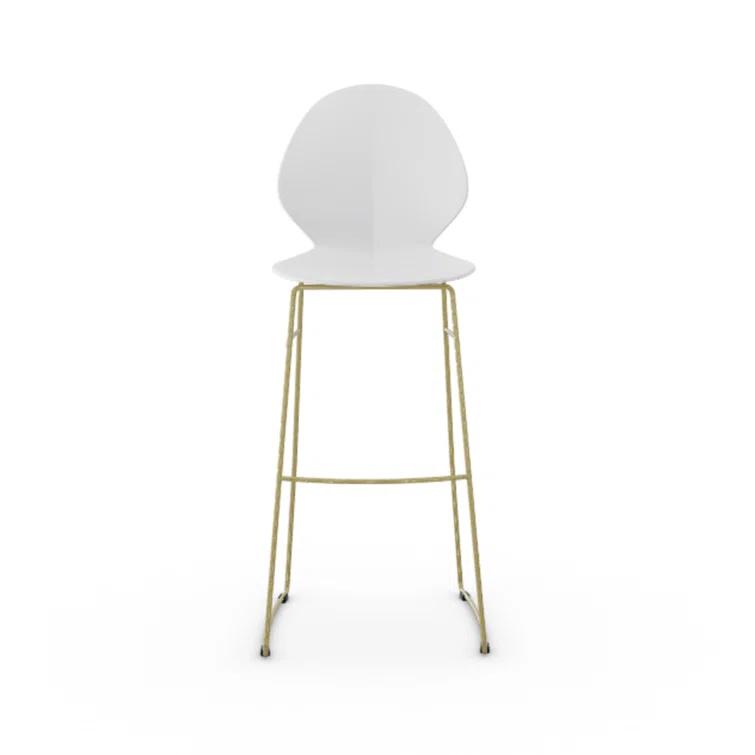 Silver Whisper Acrylic & Metal Basil Leaf Bar Stool