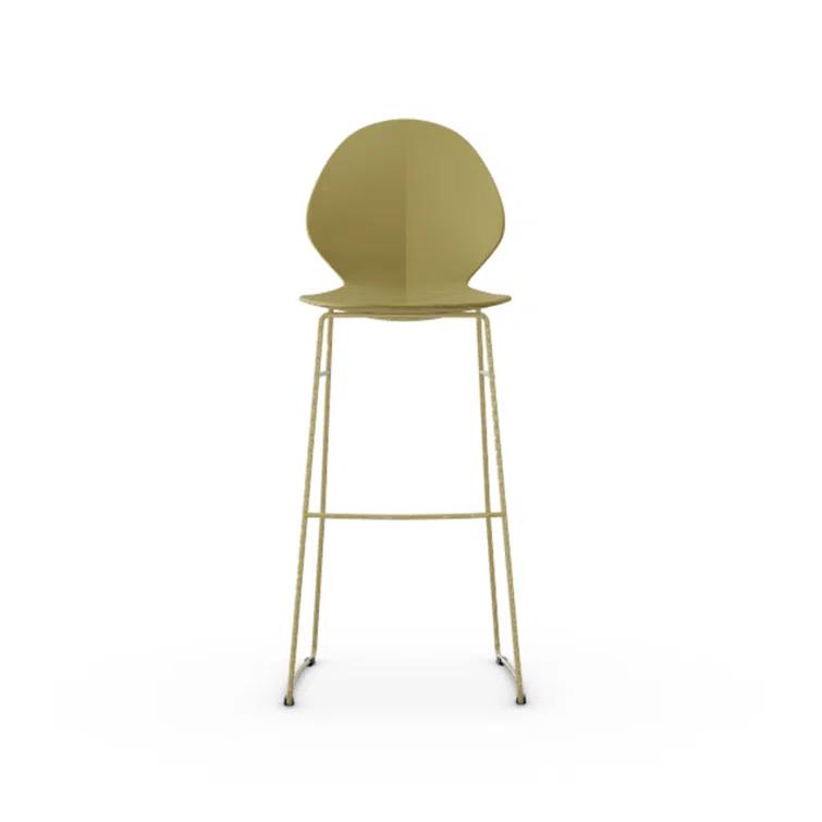 Silver Whisper Acrylic & Metal Basil Leaf Bar Stool