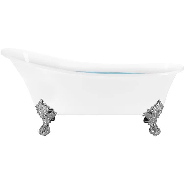 Luxurious Spa Acrylic 69" x 30" Clawfoot Soaking Bathtub