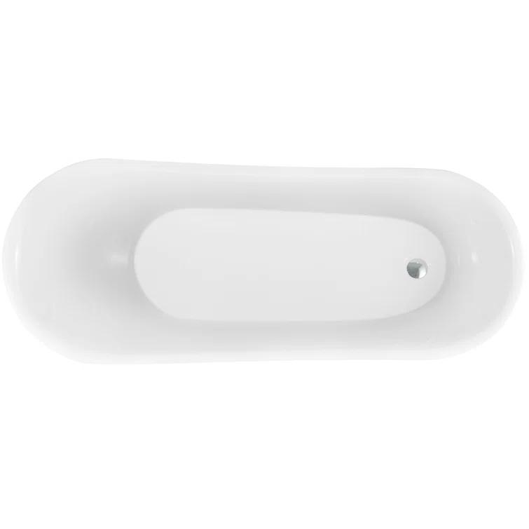 Luxurious Spa Acrylic 69" x 30" Clawfoot Soaking Bathtub