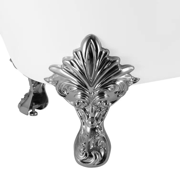 Luxurious Spa Acrylic 69" x 30" Clawfoot Soaking Bathtub