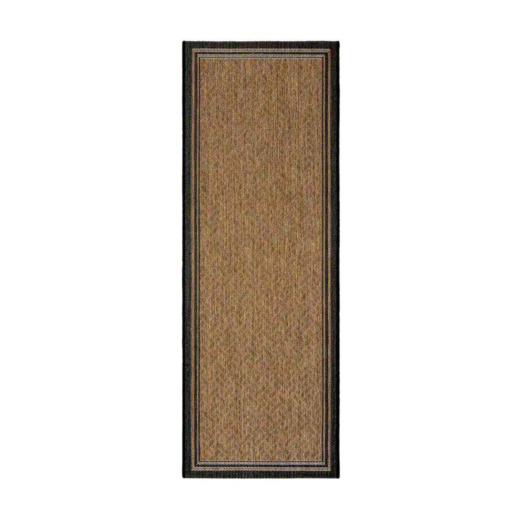 Gertmenian Paseo Soroa Chestnut Brown/Black Classic Border Indoor/Outdoor Flatweave Area Rug