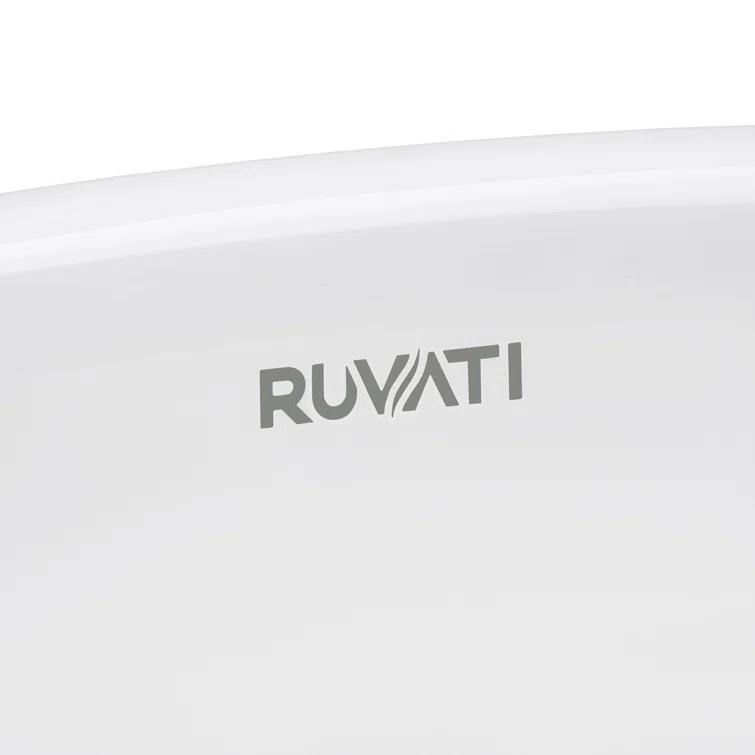 Ruvati 17 x 12 inch Undermount Bathroom Sink White Rectangular Porcelain Ceramic with Overflow