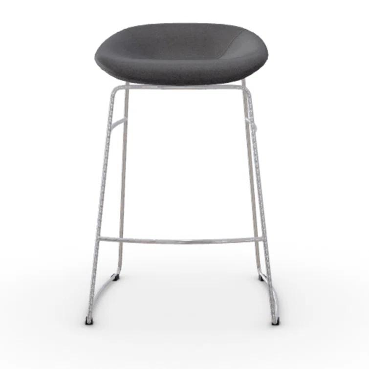 Palm Upholstered Backless Stool with Metal Frame