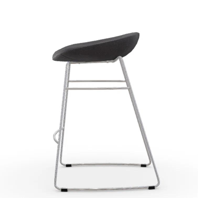 Palm Upholstered Backless Stool with Metal Frame