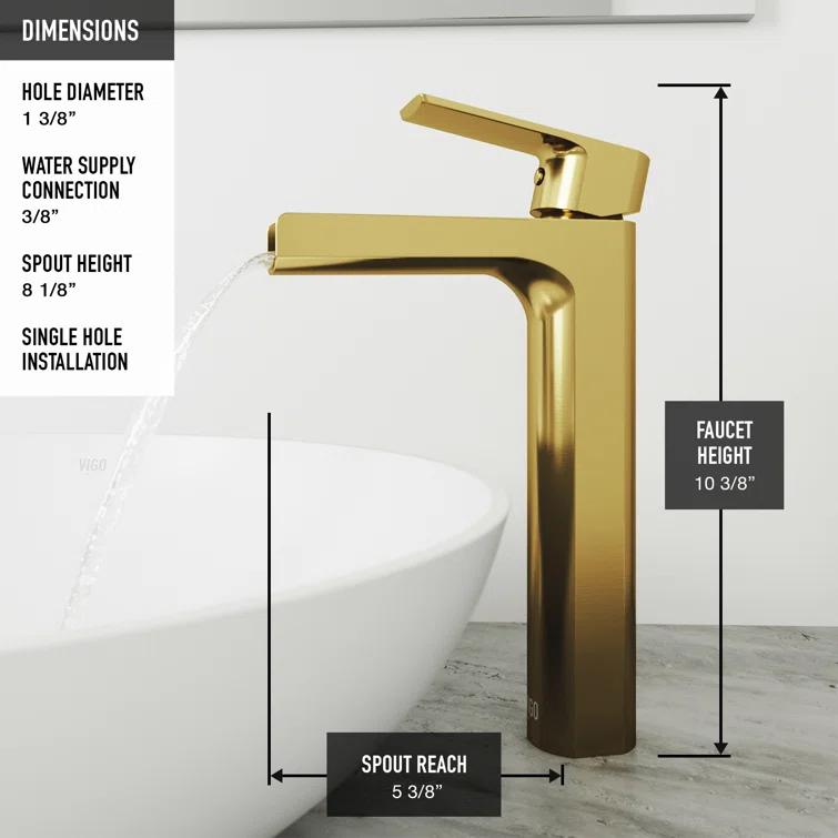 Amada Single Handle Vessel Sink Bathroom Faucet