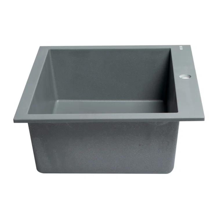 23.63'' L Drop-In Single Bowl Granite Kitchen Sink