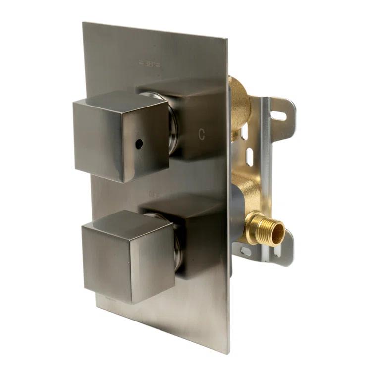 Square Knob 1 Way Thermostatic Shower Mixer