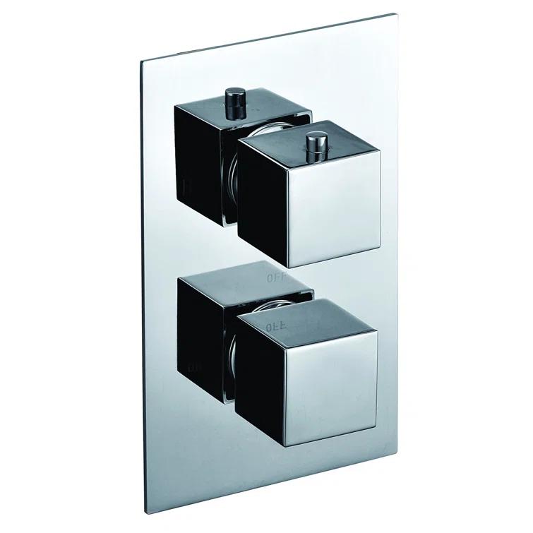 Square Knob 1 Way Thermostatic Shower Mixer