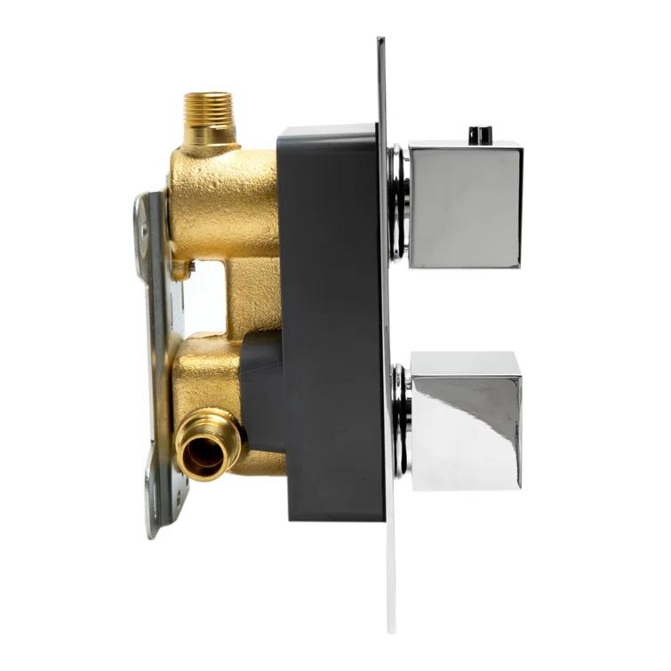 Square Knob 1 Way Thermostatic Shower Mixer