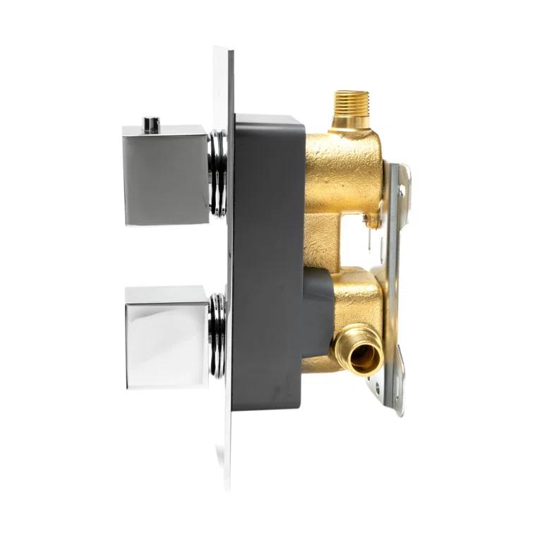 Square Knob 1 Way Thermostatic Shower Mixer