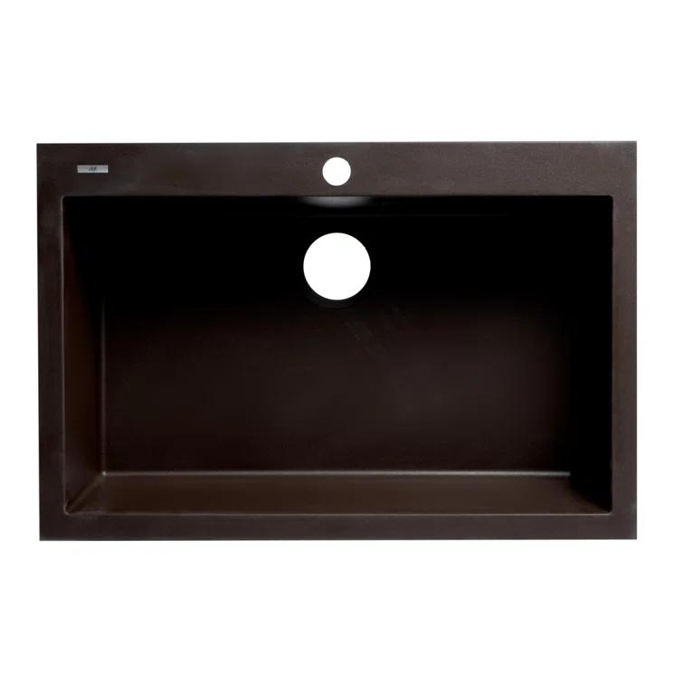 29.88'' L Drop-In Single Bowl Granite Kitchen Sink