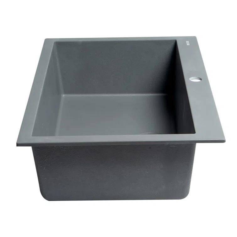 29.88'' L Drop-In Single Bowl Granite Kitchen Sink