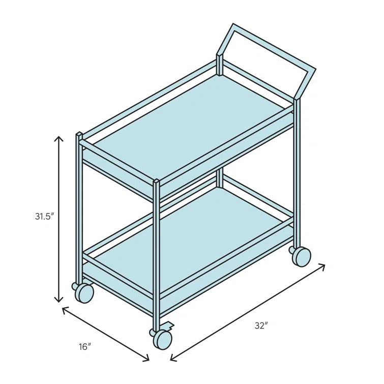 Butler Specialty Company Charlevoix Acrylic 2-Tier Bar Cart - Clear & Gold