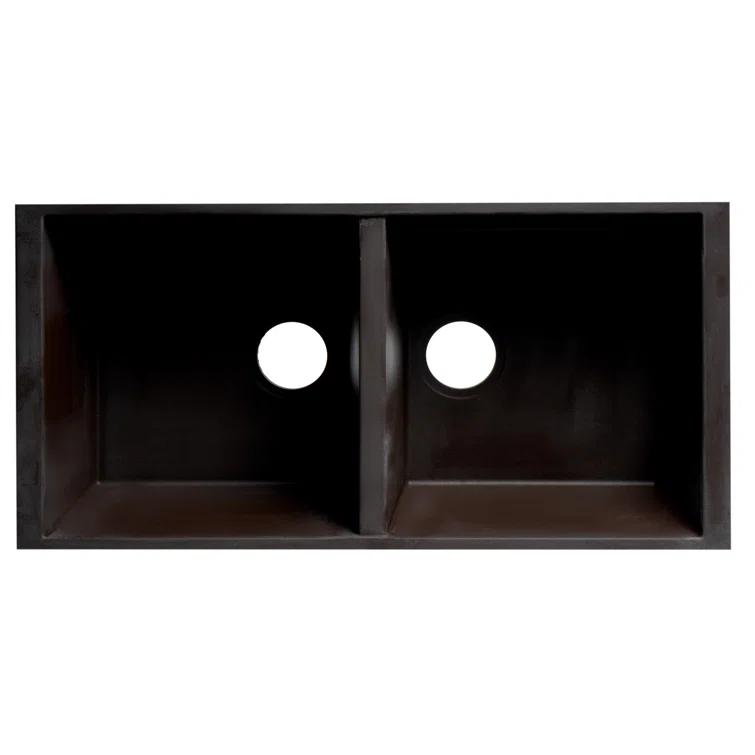 Alfi Brand AB3420UM-C 33.88'' L Undermount Double Bowl Granite Kitchen Sink