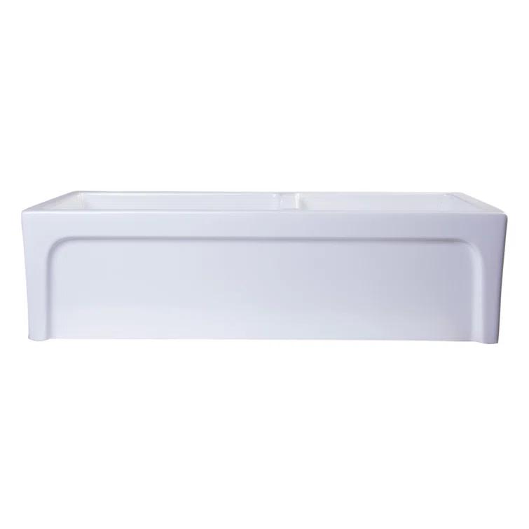 36'' L Farmhouse / Apron Double Bowl Fireclay Kitchen Sink