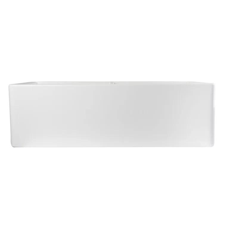 32.75'' L Farmhouse / Apron Double Bowl Fireclay Kitchen Sink