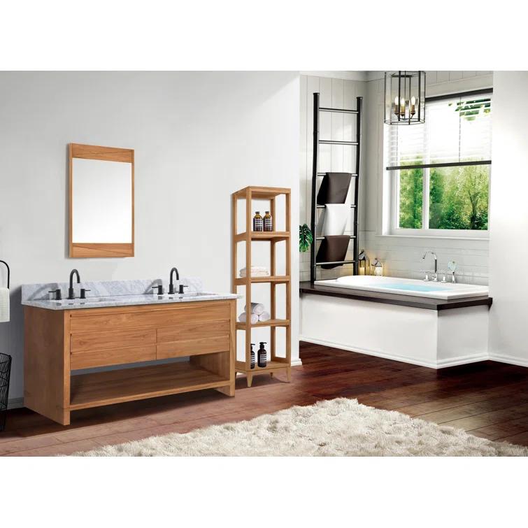 Avanity Kai 49 in. Vanity in Brown Reclaimed Wood with Carrara White Marble Top | Wayfair