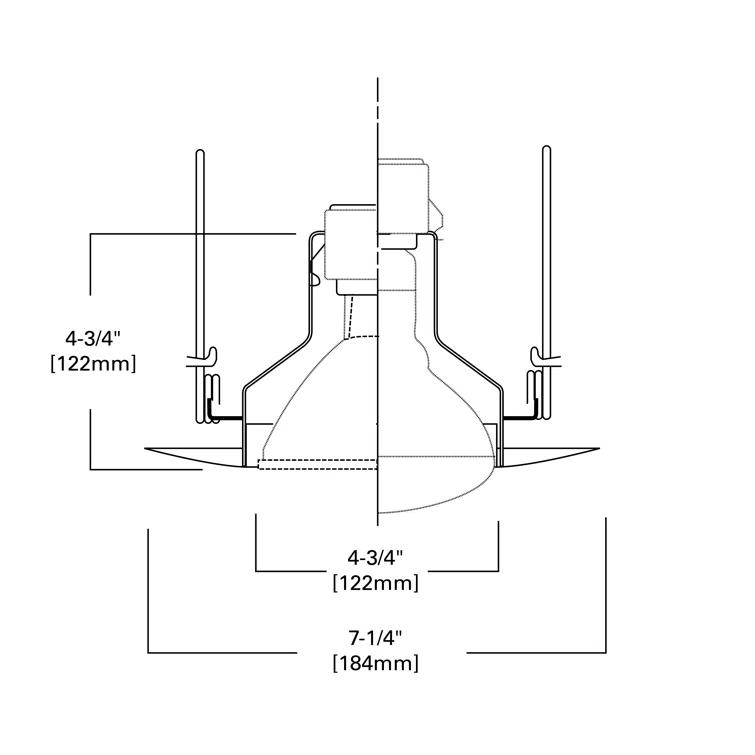 6'' White Open Recessed Trim